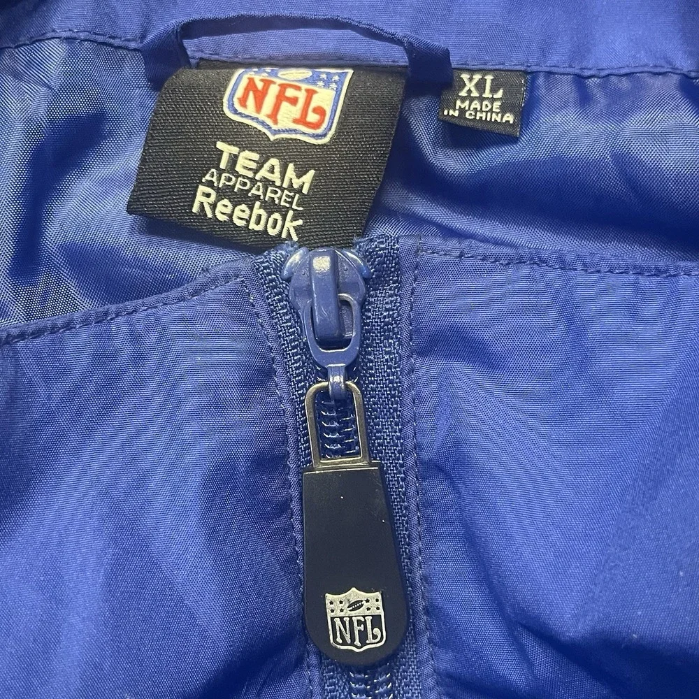 New‎ York Giants Football Reebok SI NFL Team Apparel Jacket X-Large Windbreaker - Picture 8 of 10
